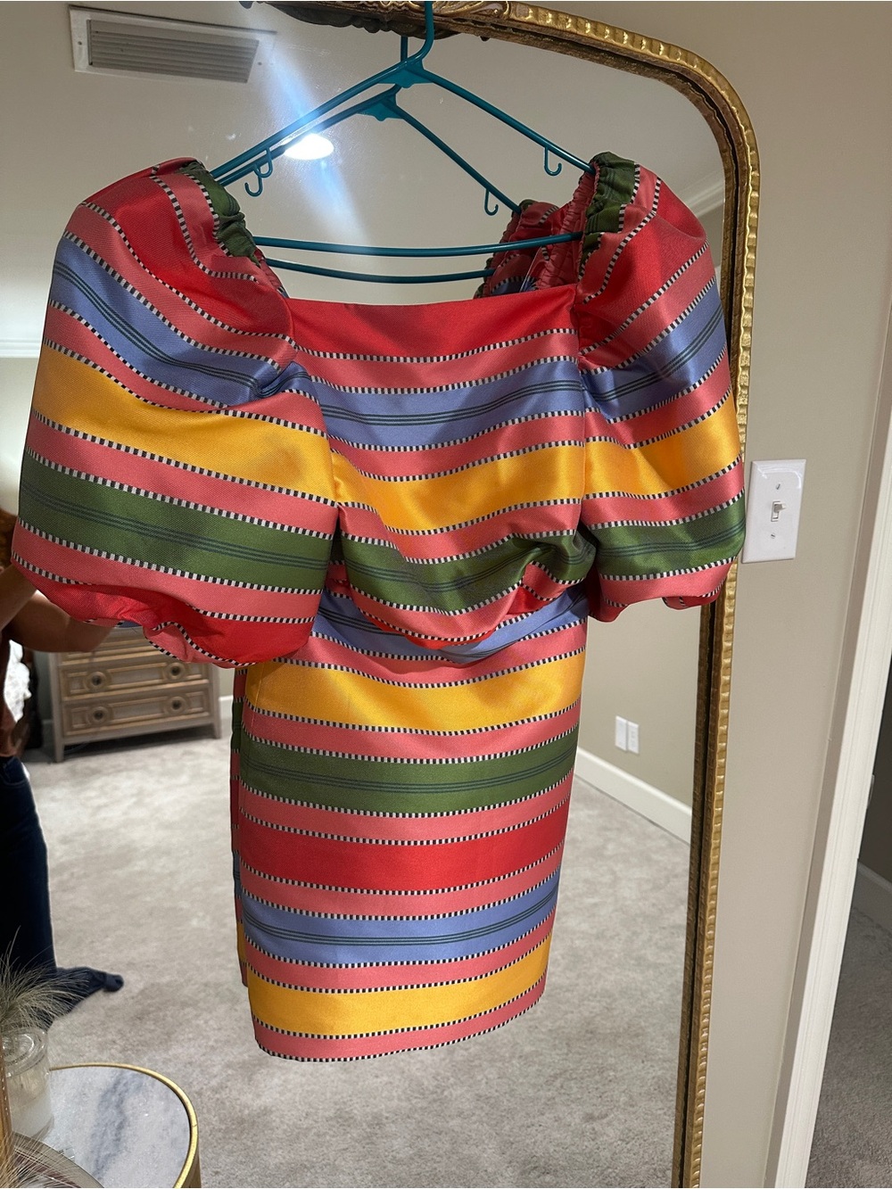 Antonio Melani Striped Puff-Sleeve Mini Dress - Picture 3 of 4
